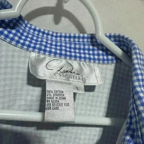 Diane's Essentials Womens L Jacket Gingham Stretch Denim Rhinestone Butterfly - Picture 3 of 5